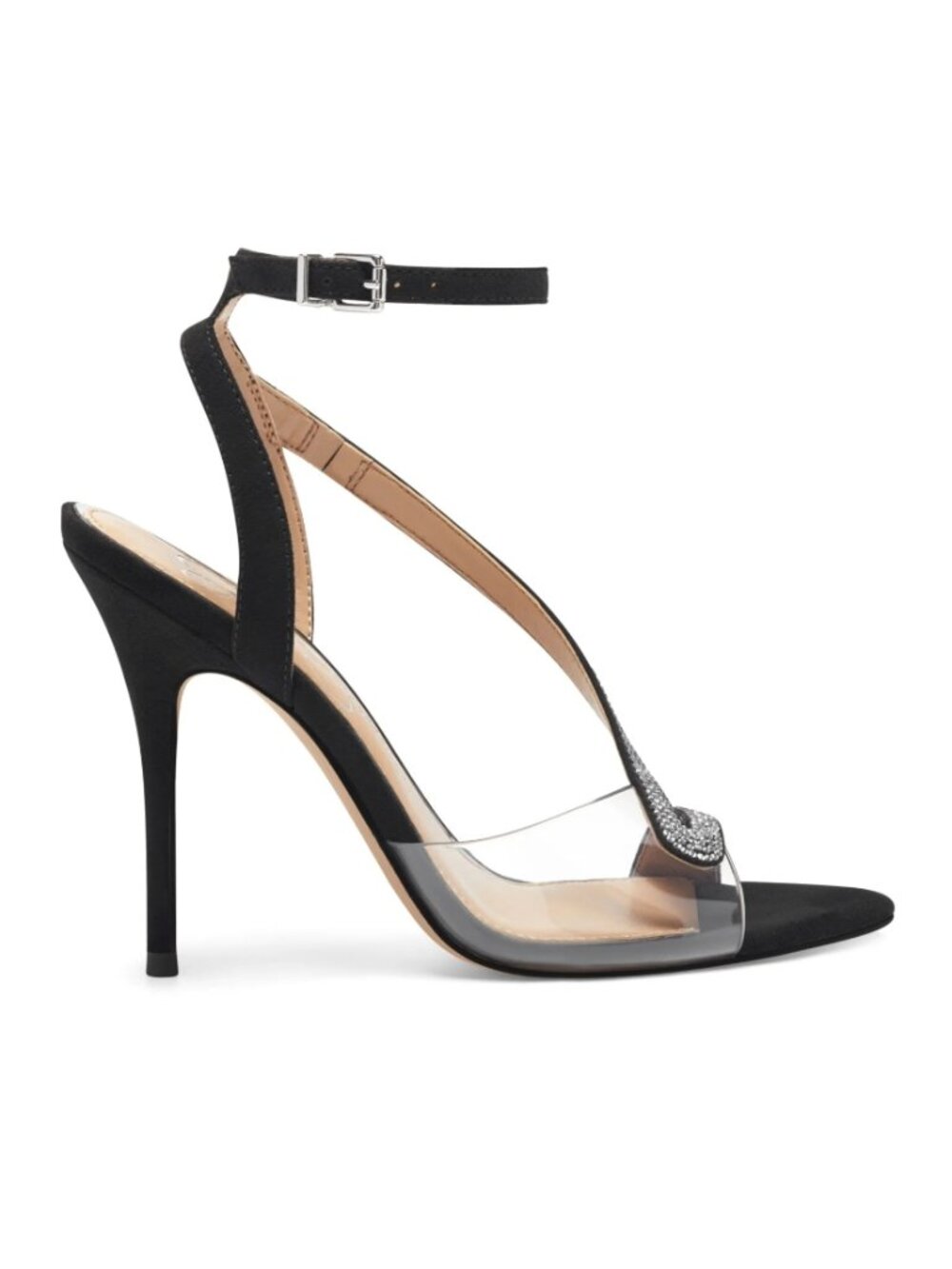 Black & Clear Heeled Sandals